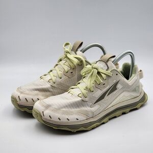 Altra Lone Peak 6 Womens Size 7 Trail Running Hiking Shoes Light Cream Green